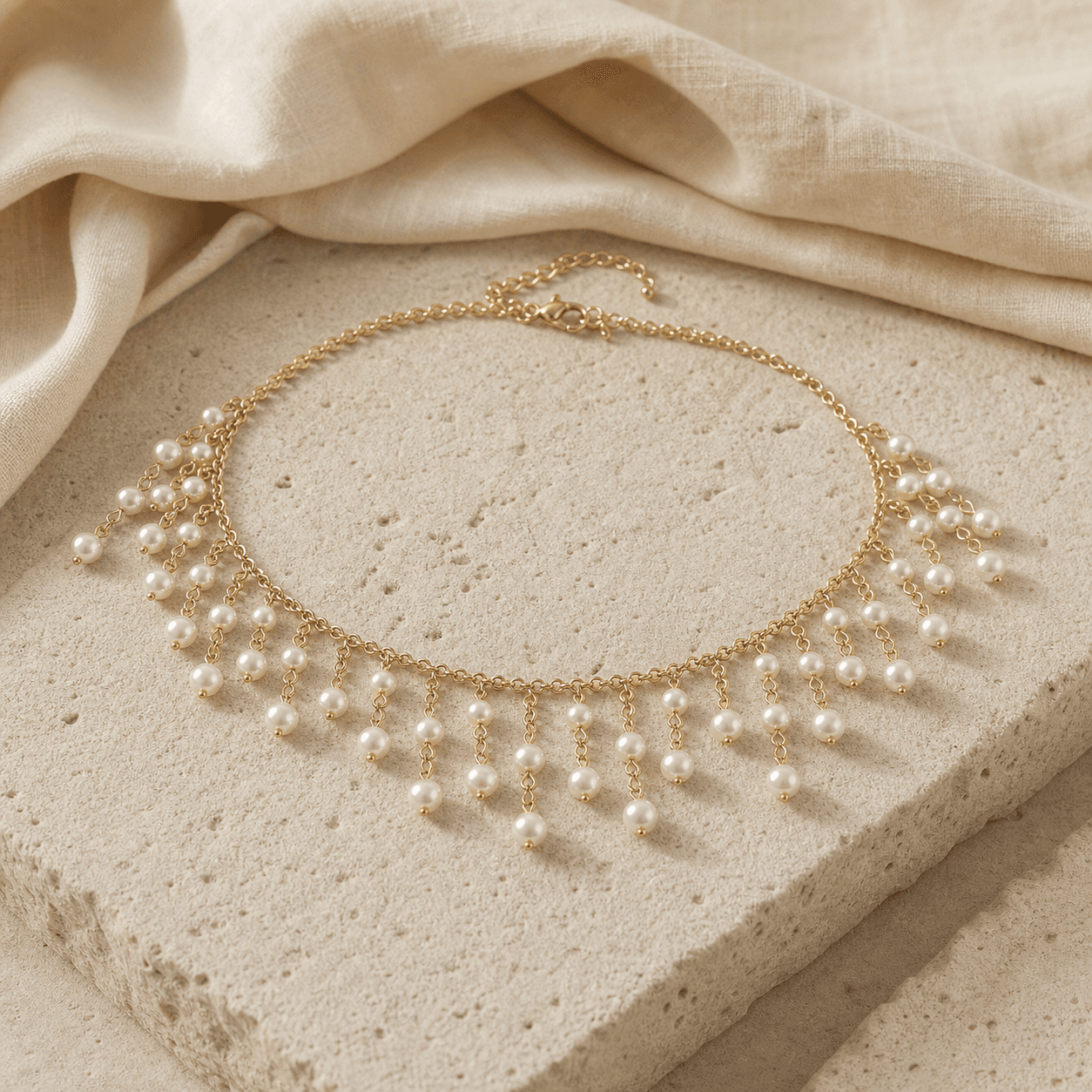 The Pearl Cascade - Choker - MythRealms pearl jewelry